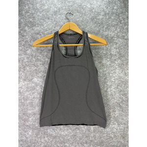 lululemon athletica Black and Gray Striped Racerback Tank Top